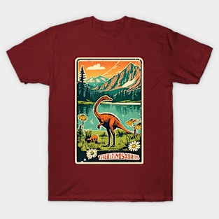 Prehistoric Types of Dinosaurs - Vintage Therizinosaurus T-Shirt